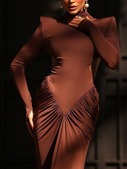 Slim-Fit Backless Maxi Dress
