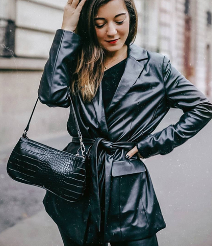LUNA • CROC SHOULDER BAG