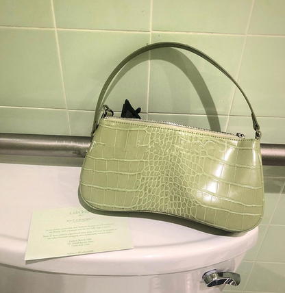 LUNA • CROC SHOULDER BAG